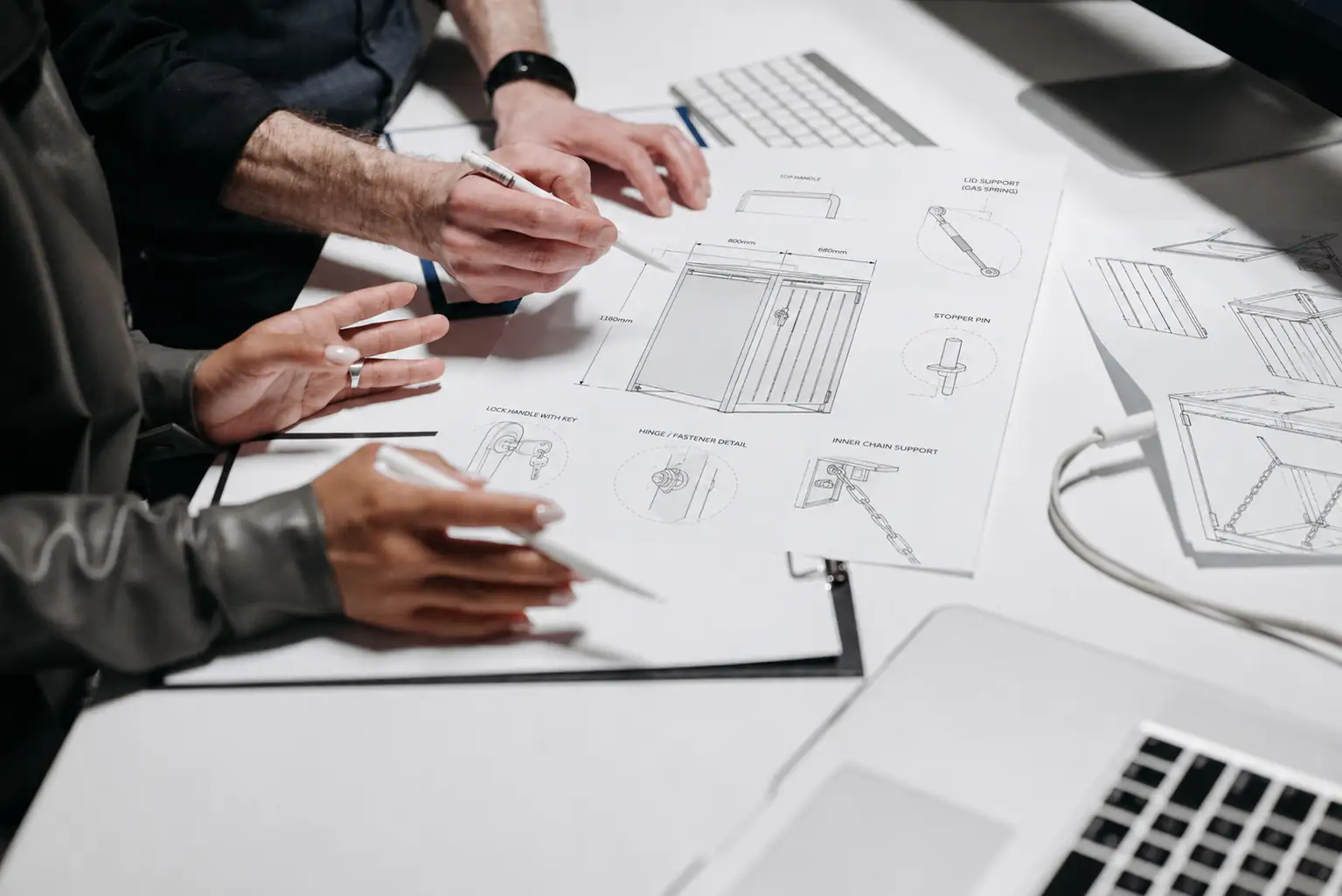 Patent planning documents and outdoor storage product development materials