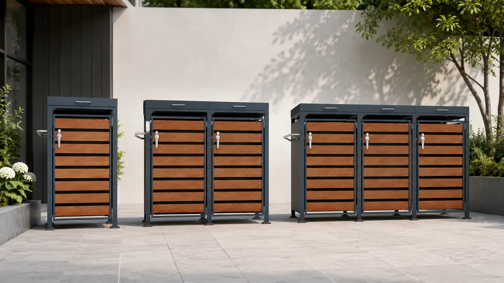 Outdoor metal garbage can box
