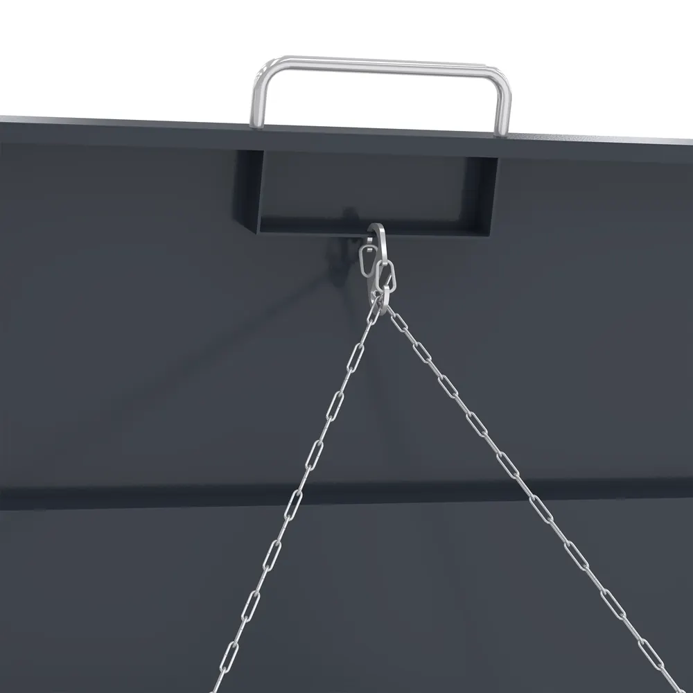 Garbage can storage chain linkage detail