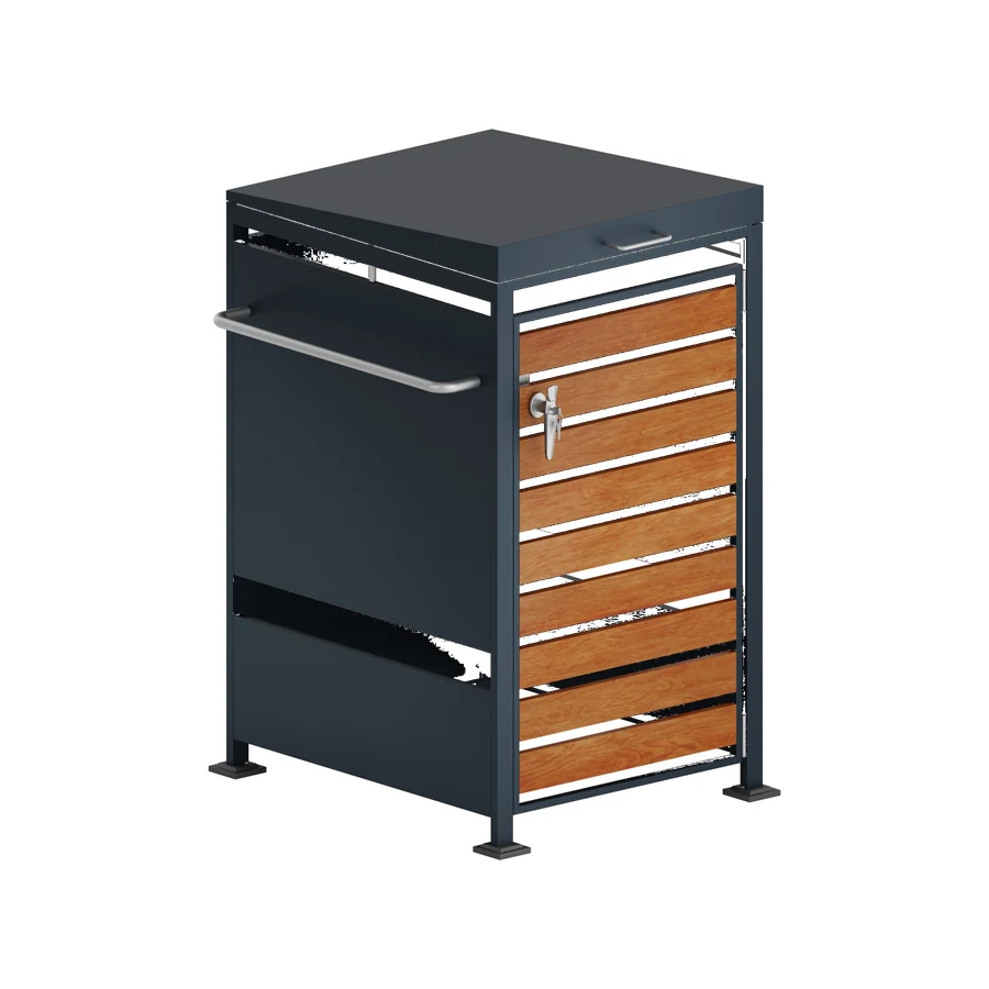 Patented outdoor garbage can storage product design